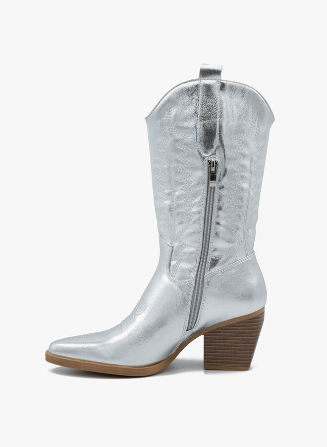 Foto van Zilveren cowboylaarzen Zilveren cowboylaarzen