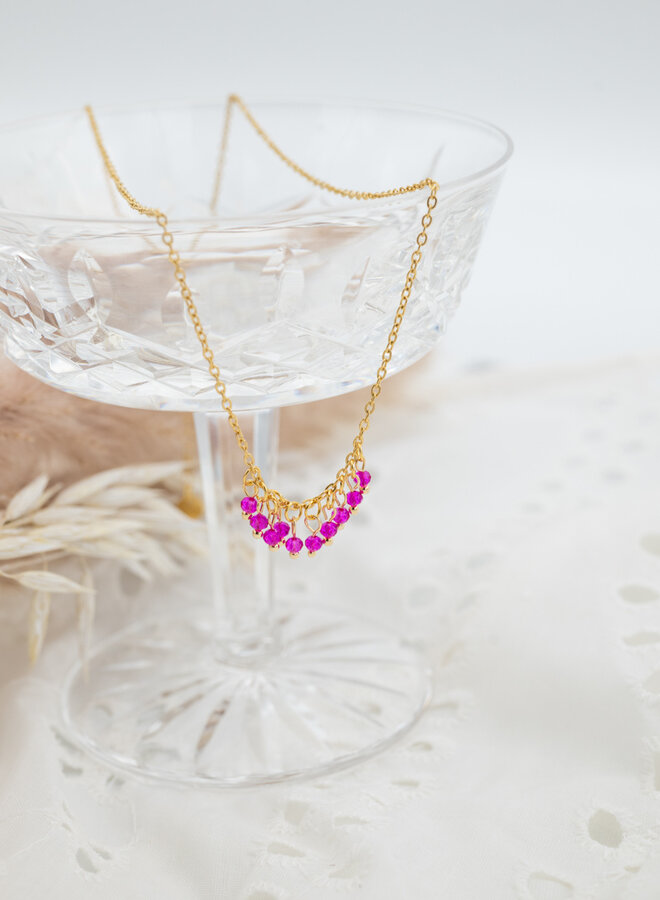 Ketting met roze steentjes