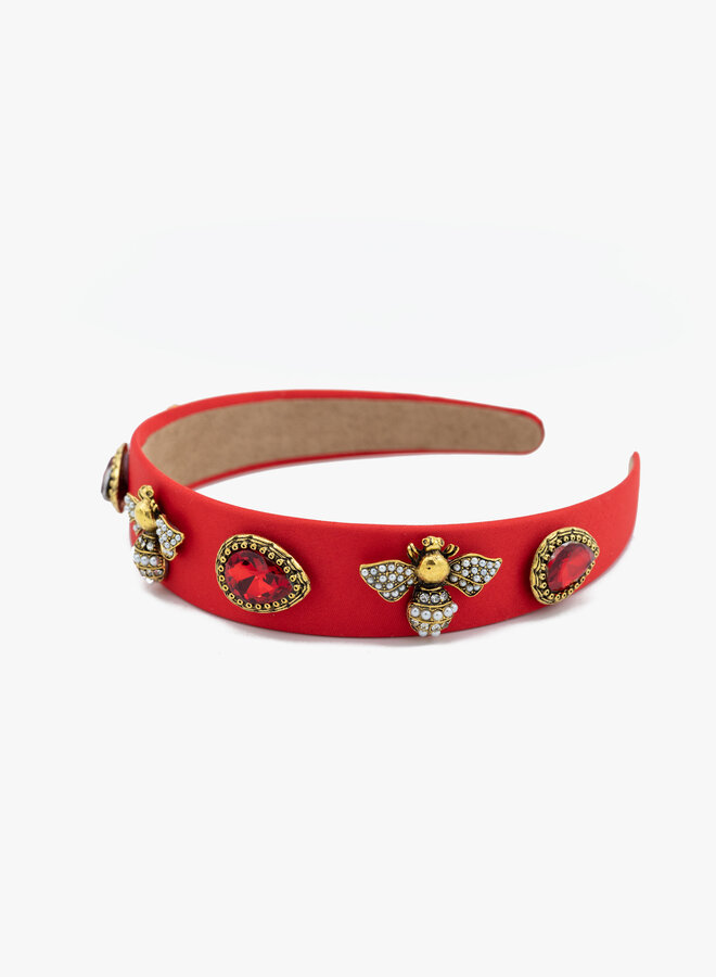 Haarband stenen rood