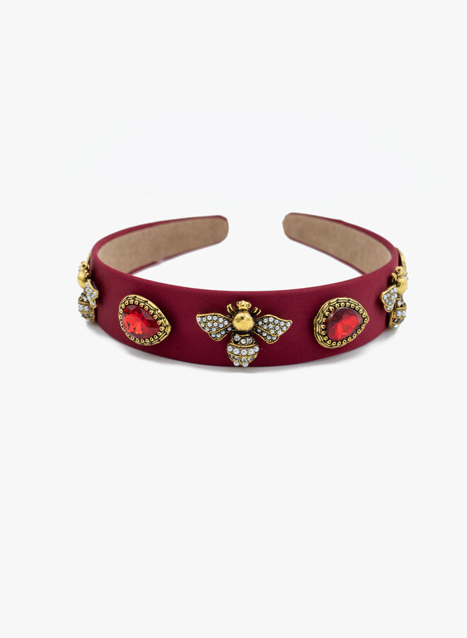Haarband stenen bordeaux