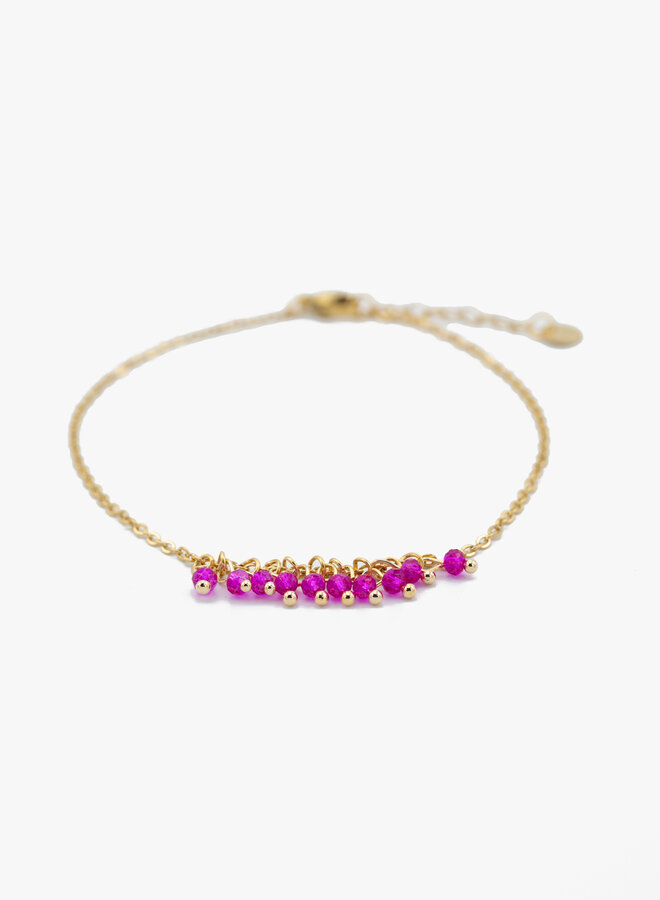 Enkelband roze steentjes