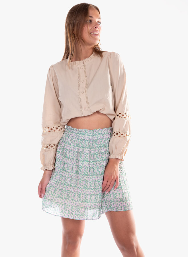 Rok groen lila print