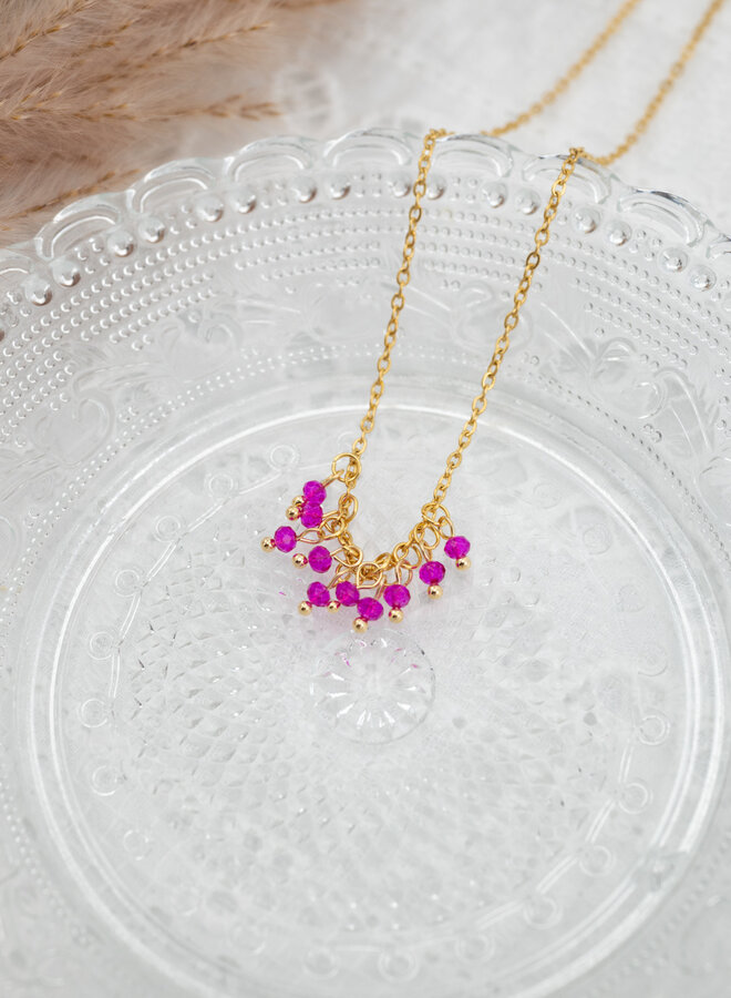 Ketting met roze steentjes