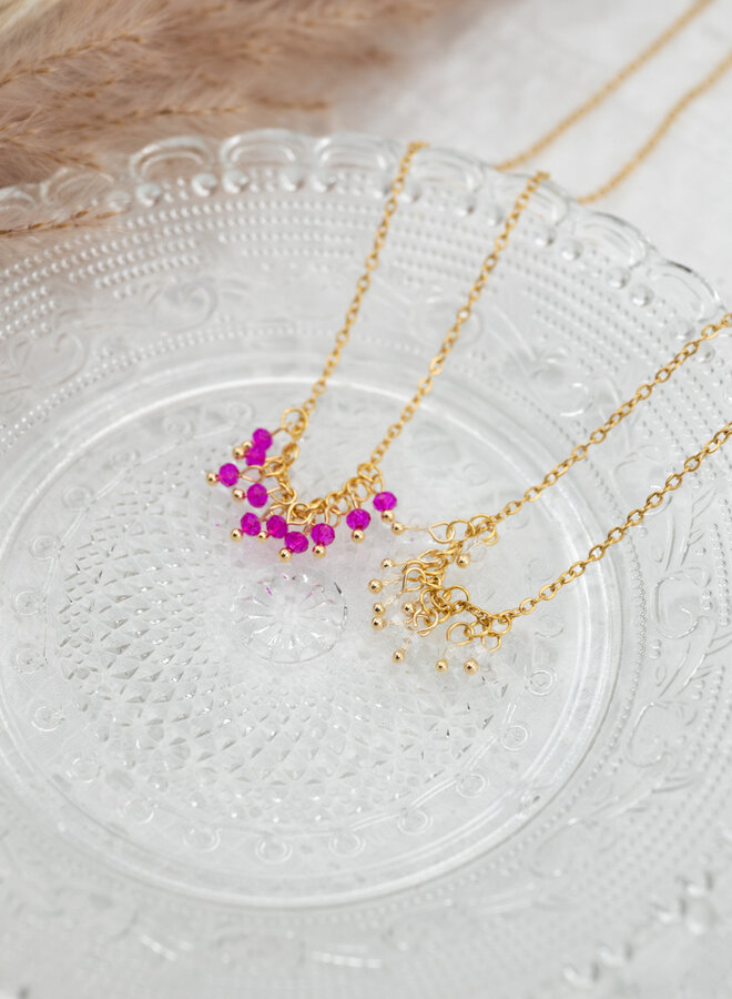 Ketting met roze steentjes