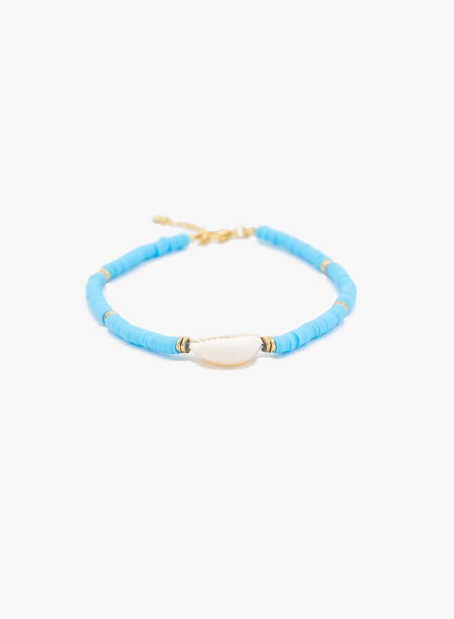Blauwe enkelband schelp