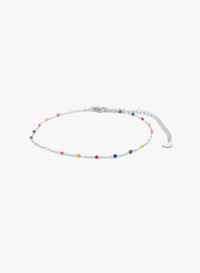 Enkelband kleur steentjes