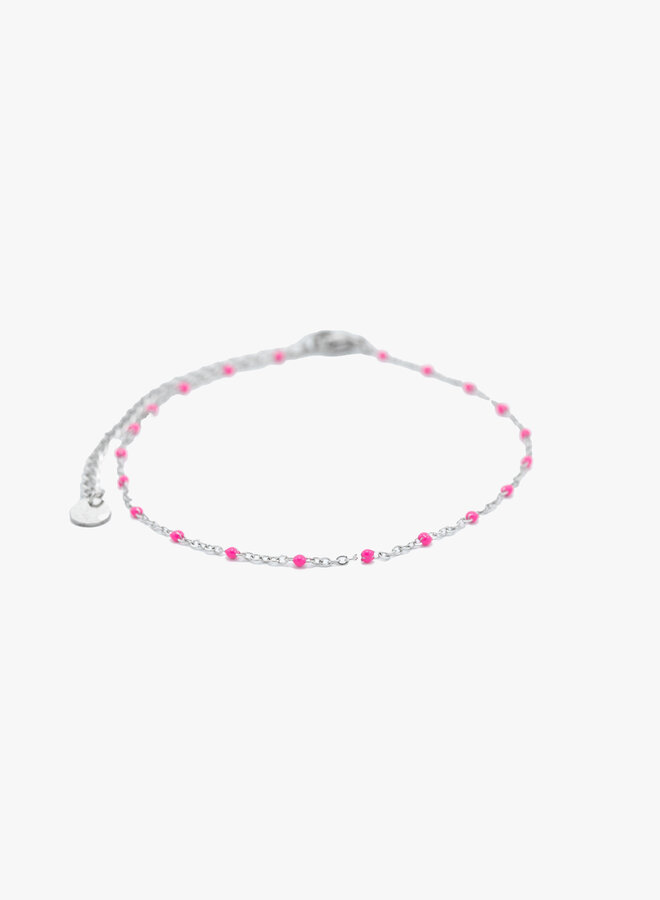 Enkelband subtiel roze steentjes