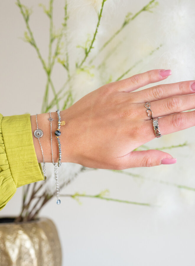 Pink ring dubbel hart