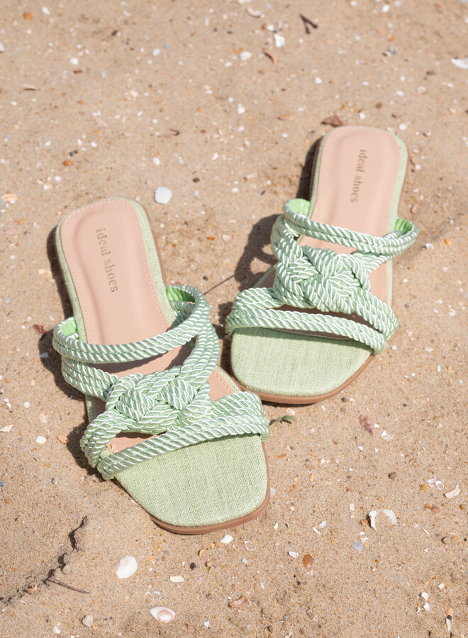 Slipper touw groen
