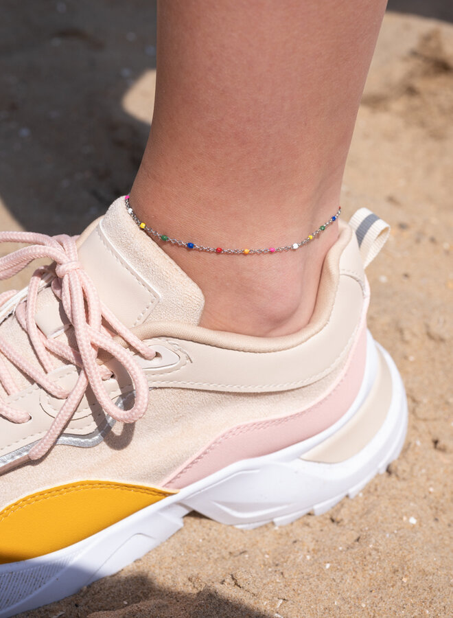 Enkelband kleur steentjes