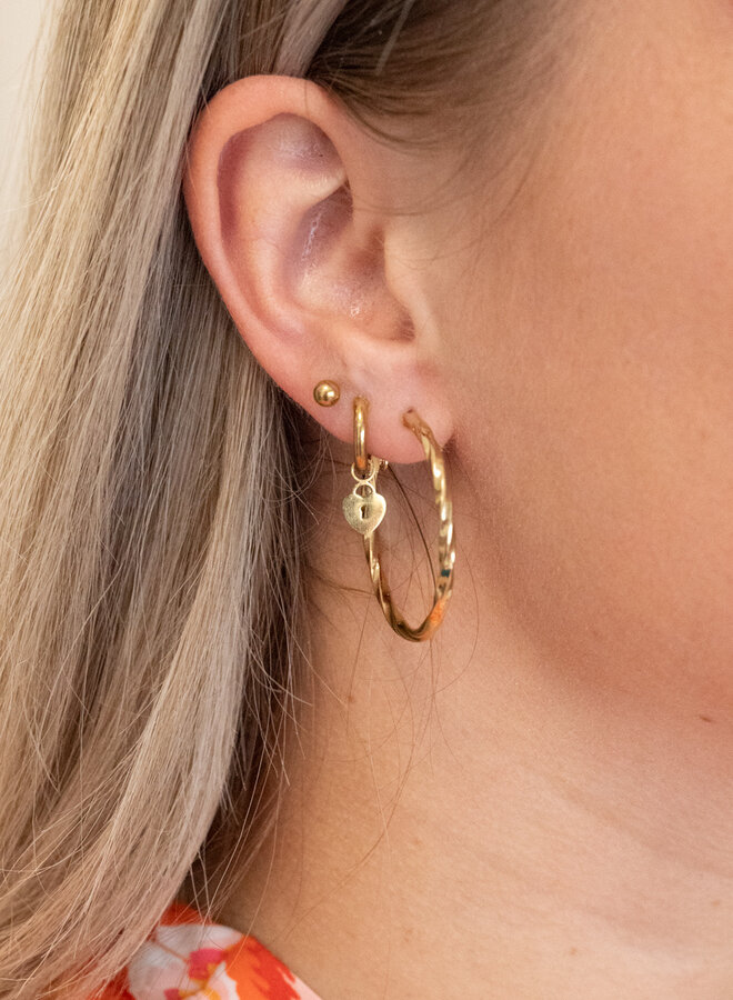 Oorring hartje met sleutelgat