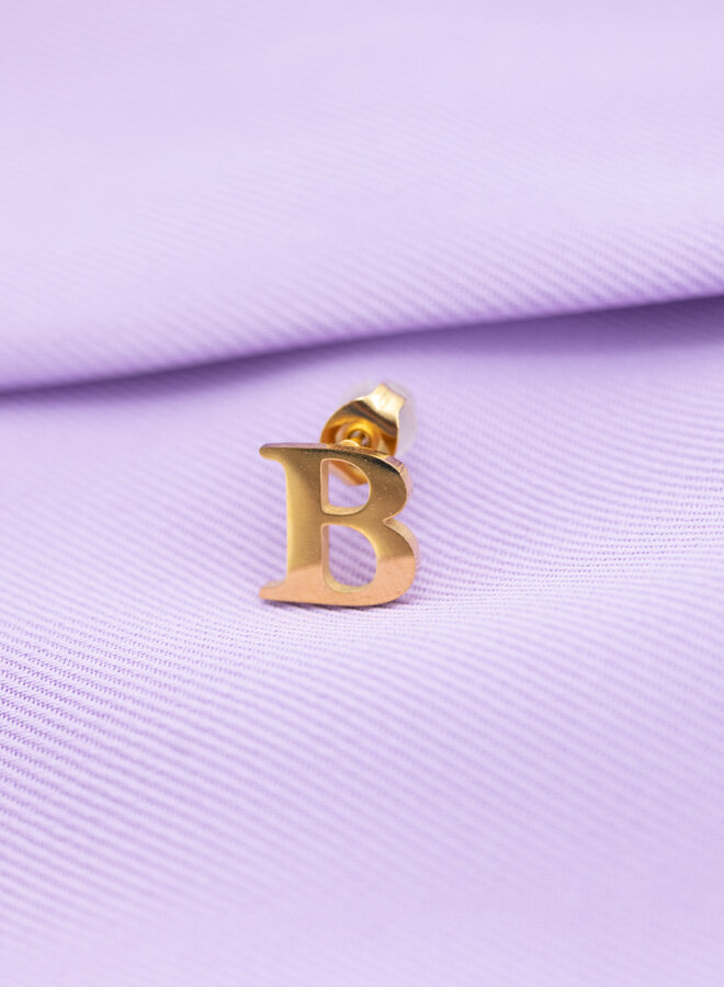 Oorknop initiaal goud B