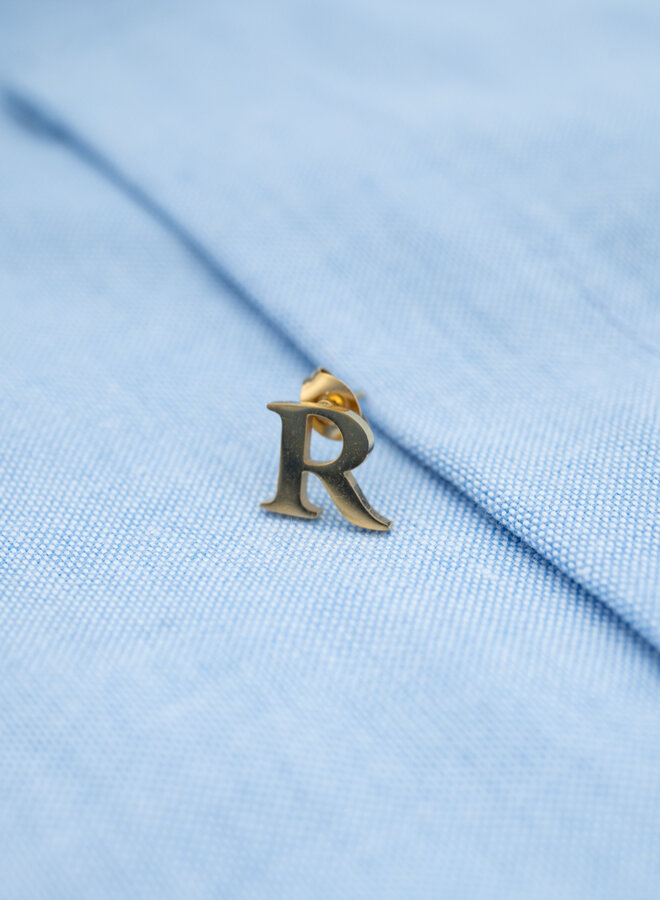 Oorknop initiaal goud R