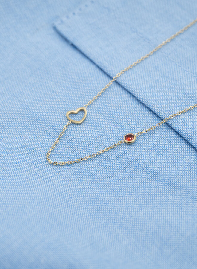 Geboortesteen ketting januari