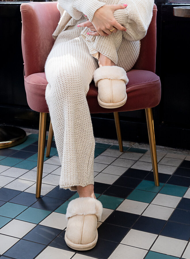 Instap pantoffel beige dames