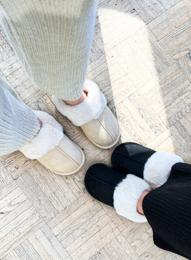 Instap pantoffel beige dames
