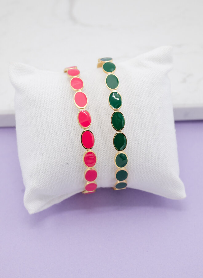 Bangle armband met roze