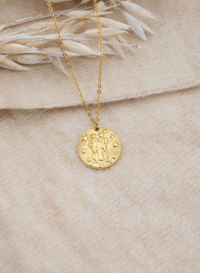 Sterrenbeeld ketting tweeling goud