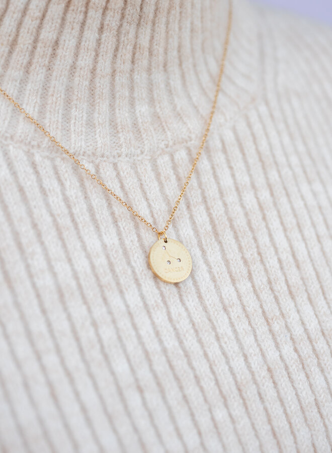 Sterrenbeeld ketting kreeft goud