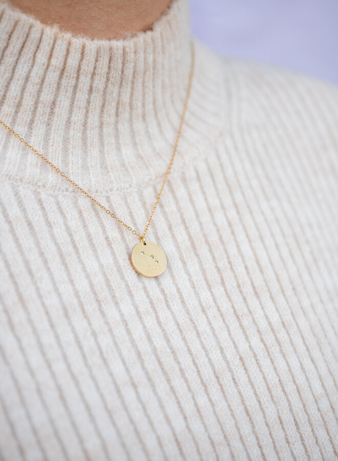 Sterrenbeeld ketting ram goud