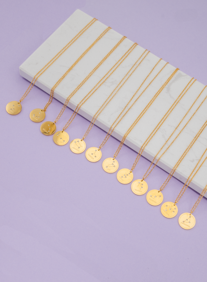 Sterrenbeeld ketting ram goud