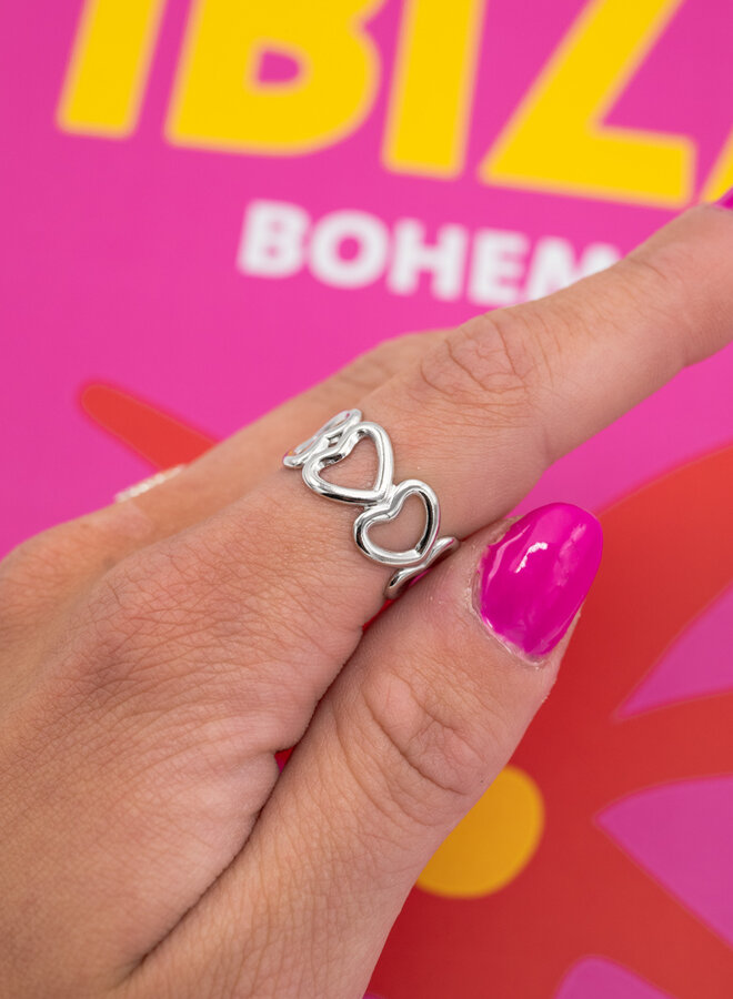 Knijpring twin hearts