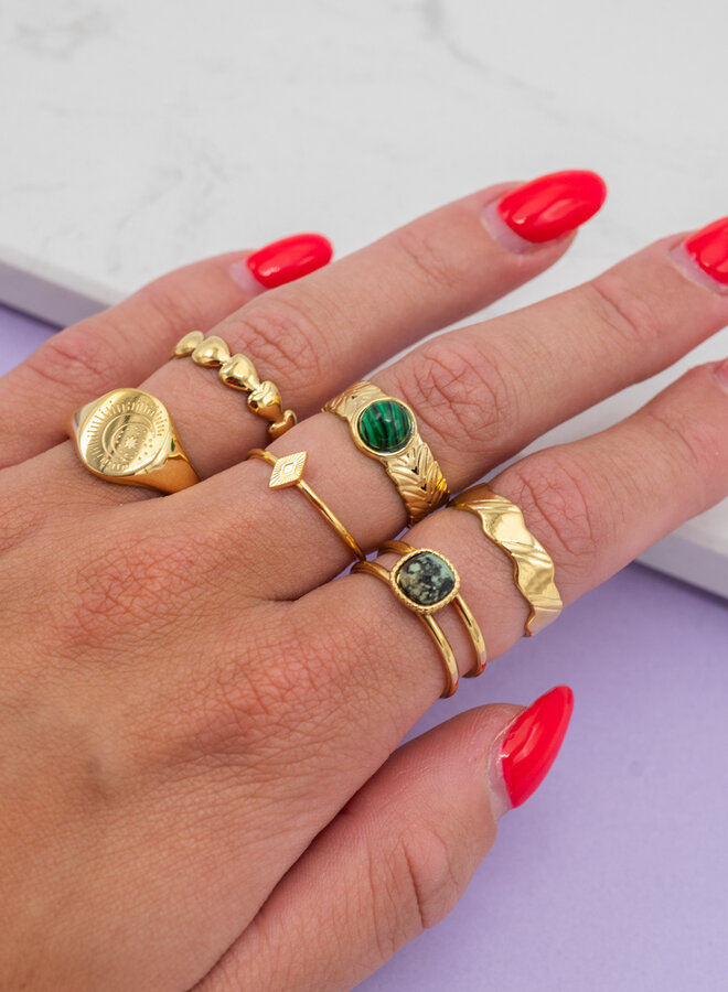 Ring Lola groene steen