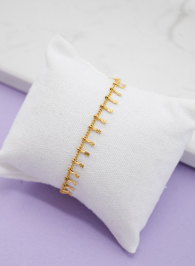 Armband met gouden staafjes