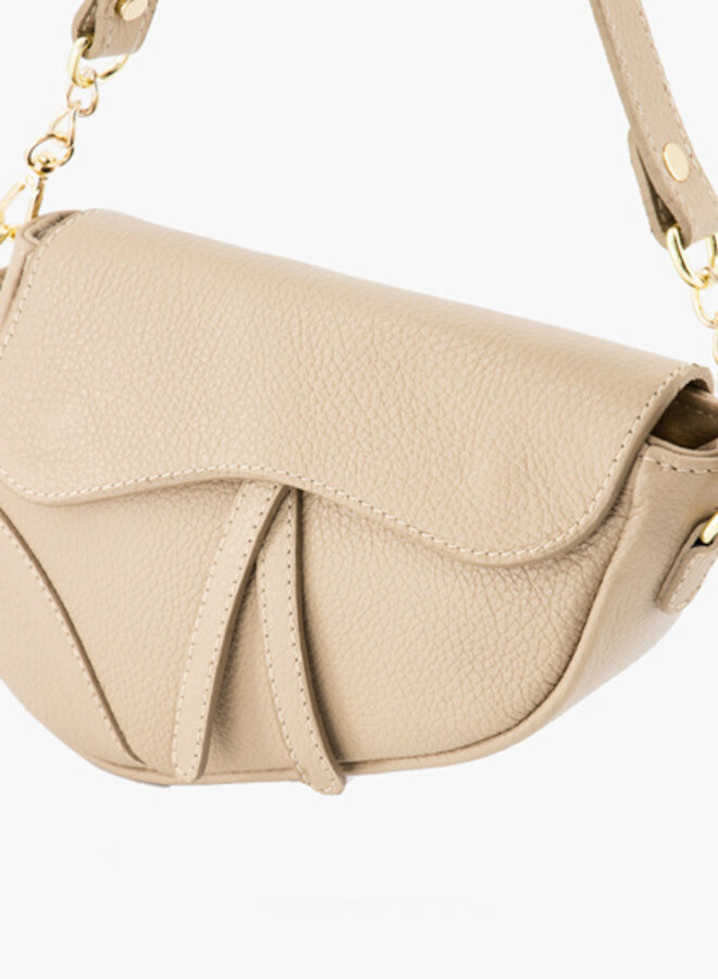 Leren tas Gigi taupe