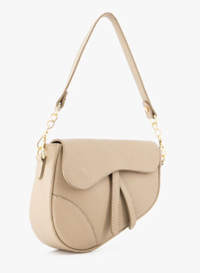 Leren tas Gigi taupe