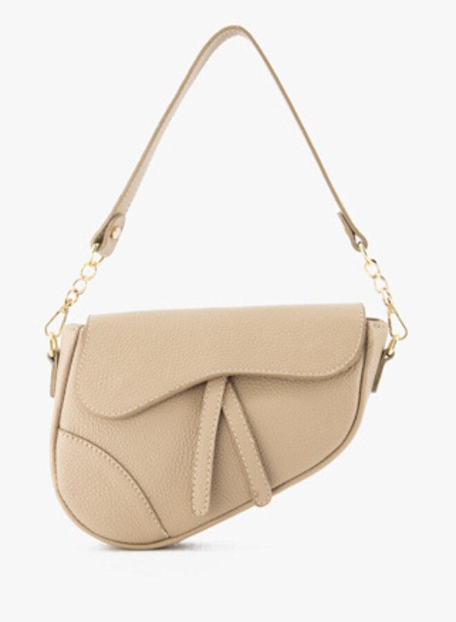 Leren tas Gigi taupe