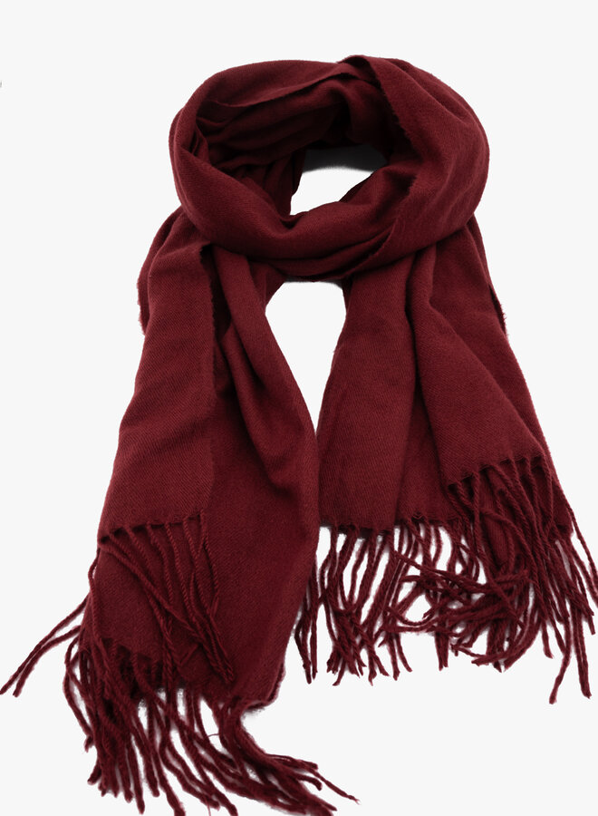 Sjaal effen bordeaux rood