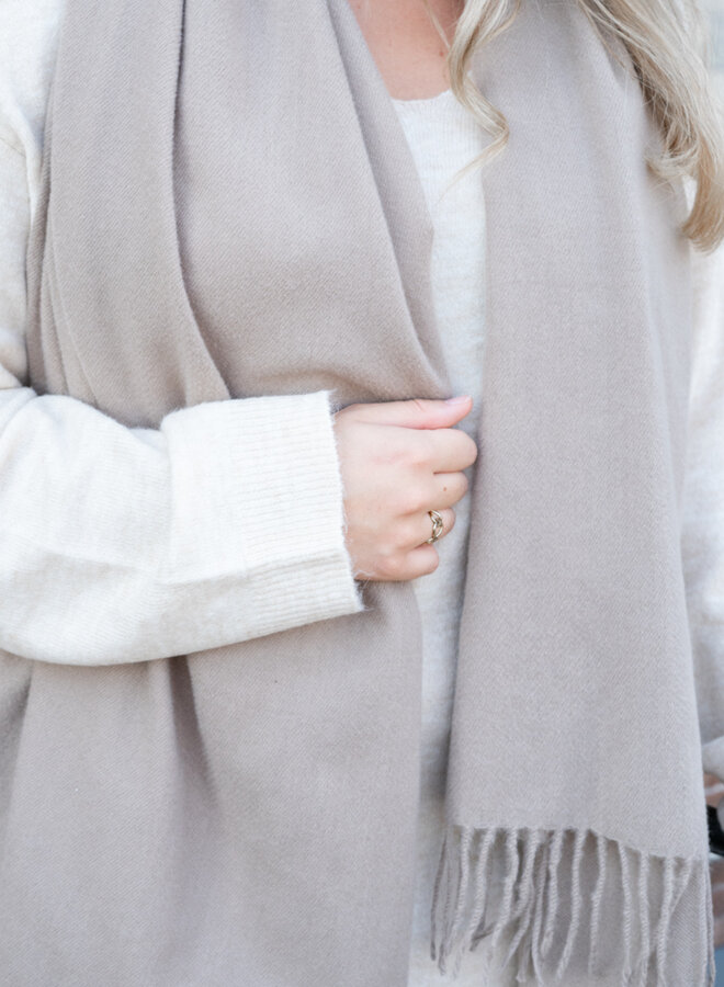 Sjaal effen beige