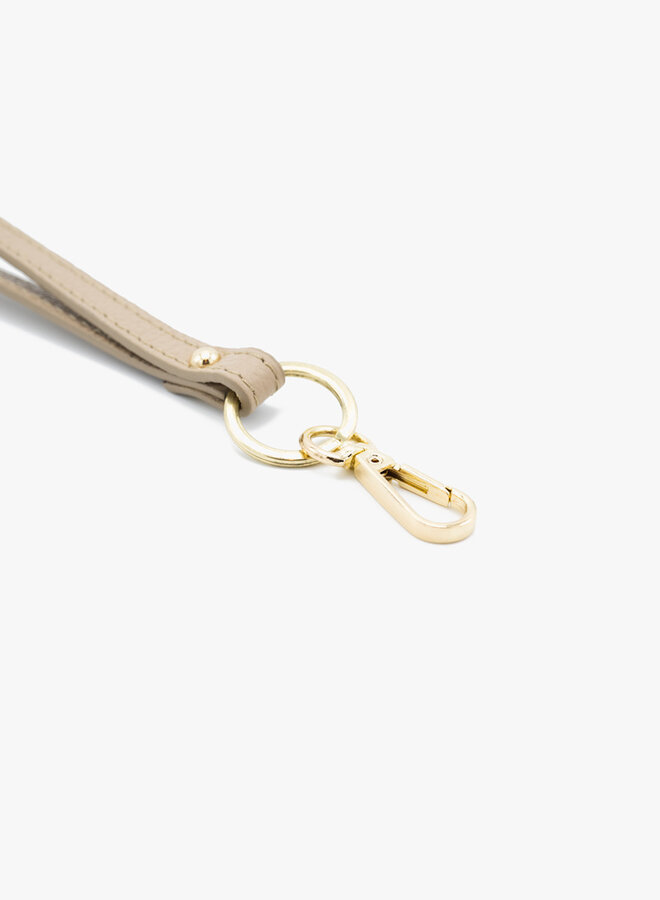 Sleutelhanger leer taupe