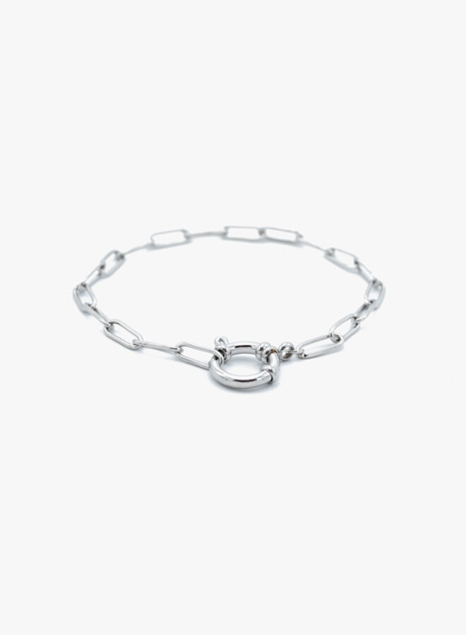 Armband met open slot zilver