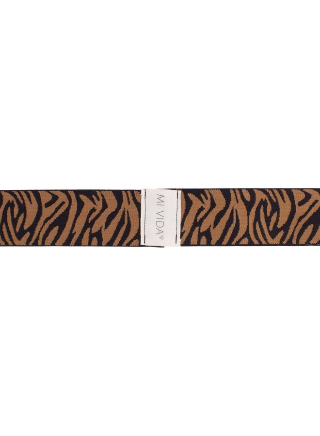 Elastiek voor handdoek zebraprint bruin