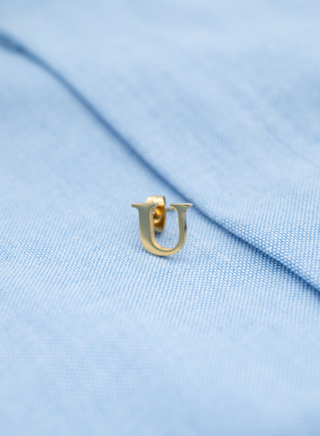 Oorknop initiaal goud U