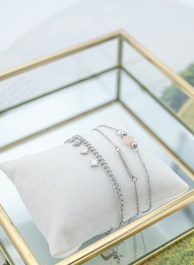 Zilveren ketting met sterren