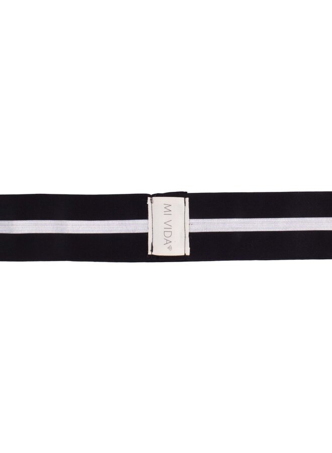 Handdoek elastiek streep zilver