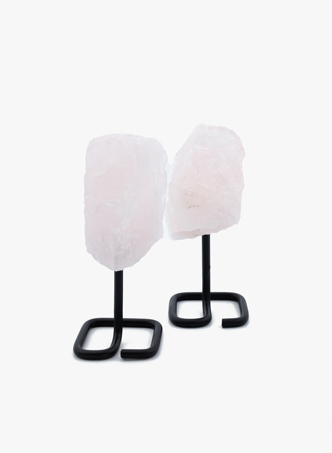 Ornament rozenkwarts ruw op standaard