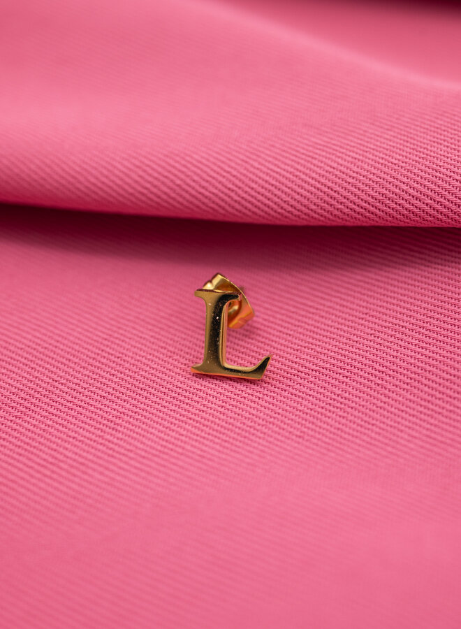 Oorknop initiaal goud L