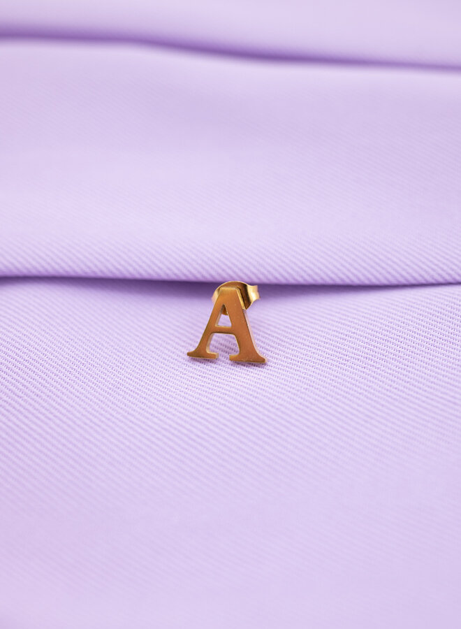 Oorknop initiaal goud A