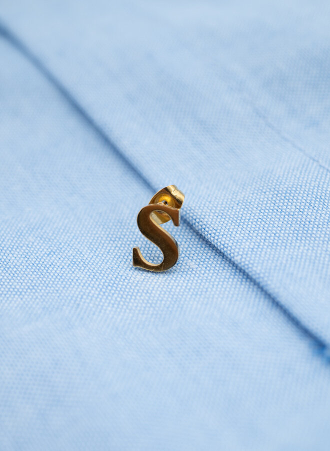 Oorknop initiaal goud S