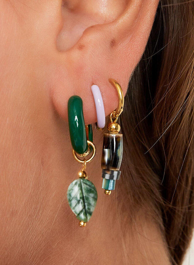 Oorring met hanger Clay goud