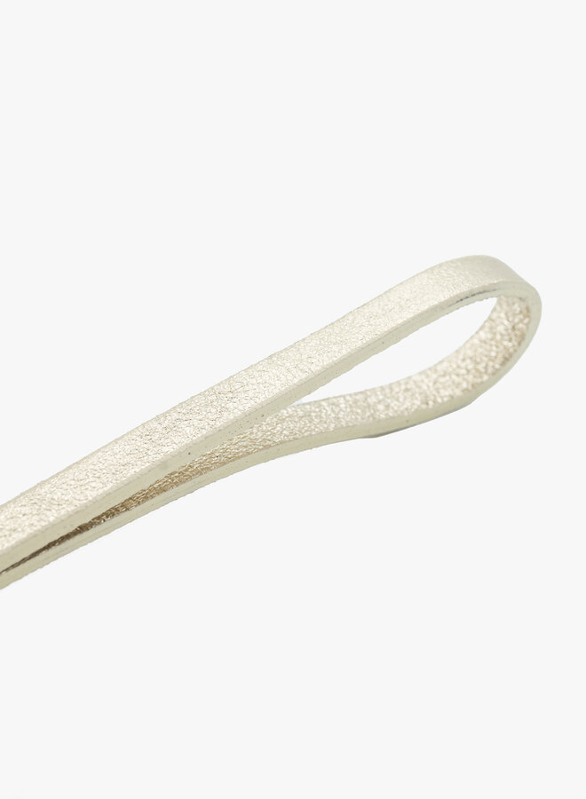 Sleutelhanger leer metallic goud