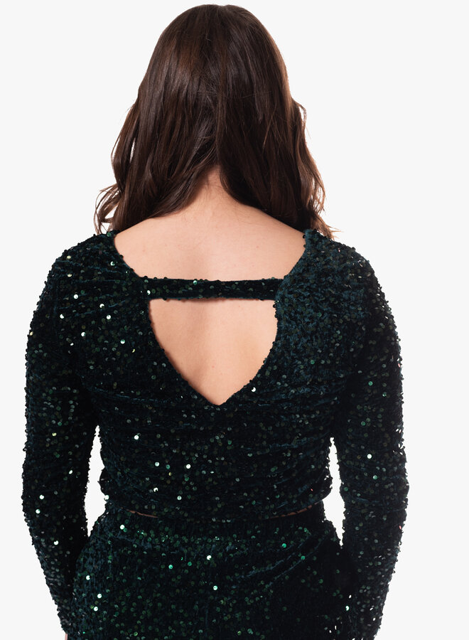 Pailetten top groen