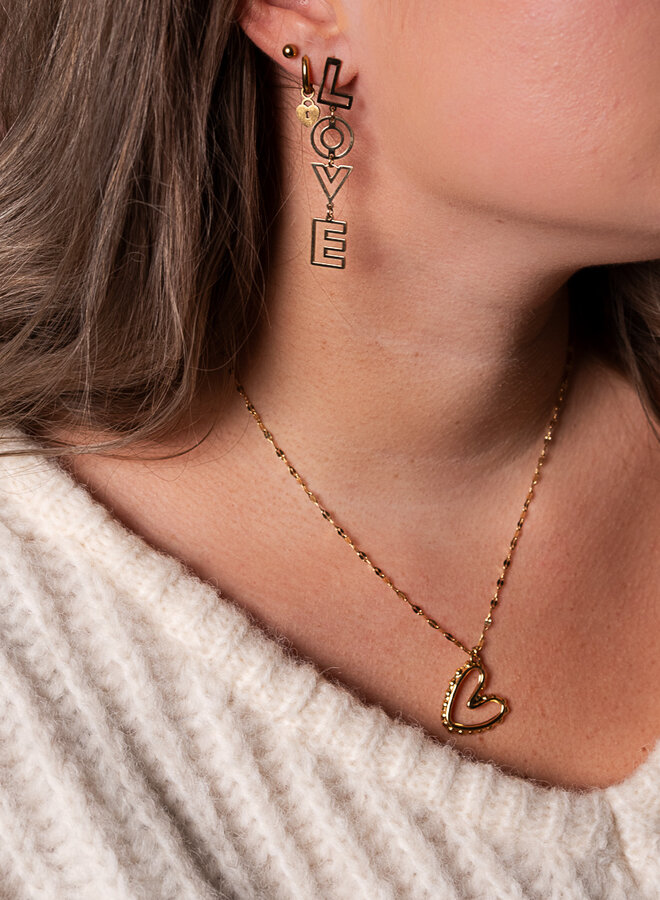 Statement oorbellen love letters