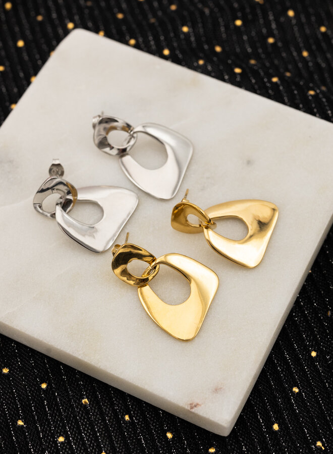 Statement oorbellen geo