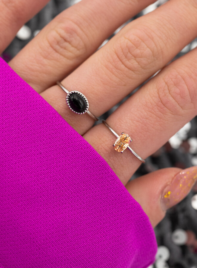 Ring met steen amber Evy