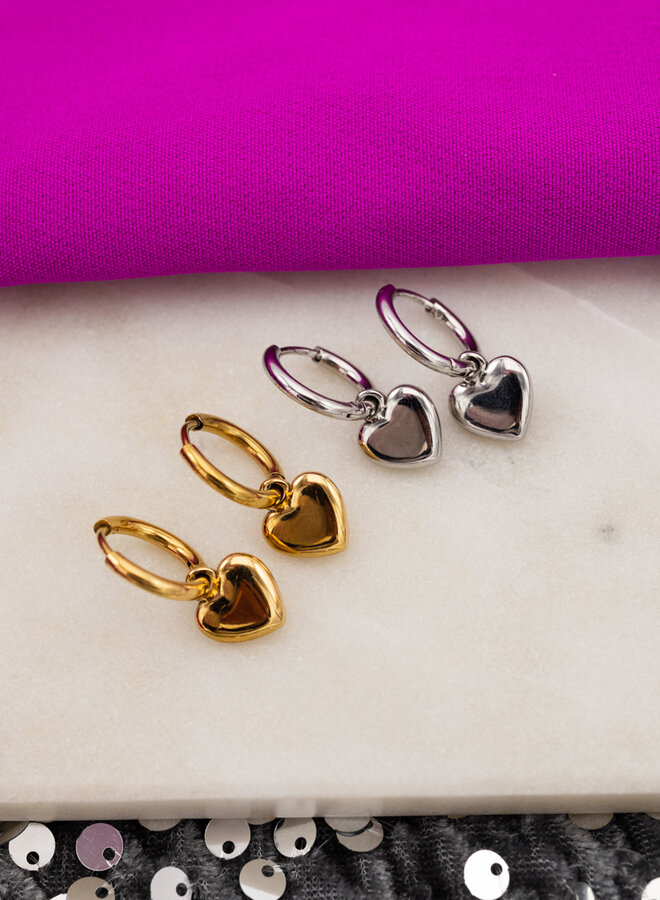 One piece oorbel hart